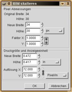 Abbildung 24: Skalieren mit The Gimp
