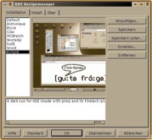 Abbildung 25: Der KDE Thememanager