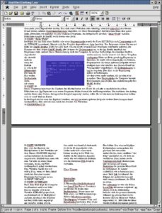 Abbildung 28: Beim Einfügen eines Bildes passt Applix Words selbiges nicht an den umgebenden Rahmen an und zerstört gleichzeitig noch das dreispaltige Layout