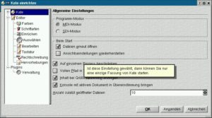 Abbildung 2b: … als auch in KDE 3 übersichtlich unterteilt