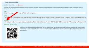 Abbildung 3: GPSies generiert automatisch den Code zum Einbetten des Tracks in eine Webseite.