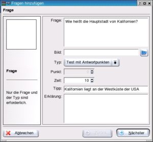 Abbildung 3: Die erste Quizfrage