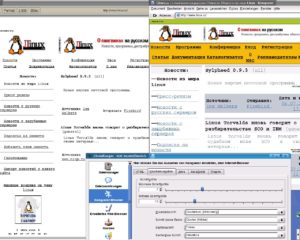Abbildung 3: Mit Courierkoic als Standardschrift ändert sich nicht nur das Aussehen der Web-Seite – sie lässt sich sogar ausdrucken, wie der PostScript-Viewer links beweist
