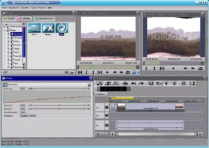 Abbildung 3: Dem Video wurde der Effekt "Swirl" zugewiesen, der über das Effekte-Fenster links unten im Bild feinjustiert wird. Auf der Kurve im Polydiagramm sind drei Keyframes zu erkennen