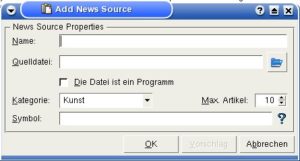 Abbildung 3: Neue Quellen fügen Sie bei KDE 3 in diesem Fenster hinzu