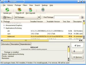 Abbildung 3: Software-Verwaltung mit Synaptic
