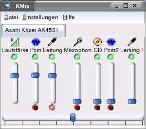Abbildung 3: Einstellungssache: kmix nach dem Programmstart