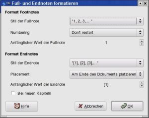 Abbildung 3: Fußnoten formatieren