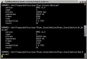 Abbildung 3: mpck prüft alle MP3-Dateien auf Schäden