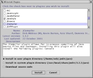 Abbildung 3: Die Auswahlliste des Plugin-Manager