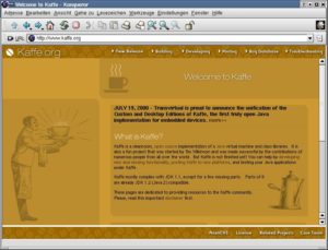 Abbildung 3: Die Kaffe-Homepage (www.kaffe.org)