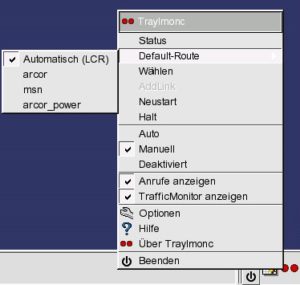Abbildung 3: … und trayimonc für Linux …