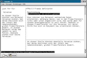 Abbildung 3: Darstellung von Frames mit dem Textbrowser links
