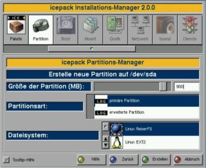 Abbildung 3: Mit dem Partitions-Manager erstellen Sie neue Partitionen für Linux-Daten und Swap