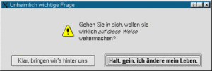 Abbildung 3: Unsinnige Fragen können Spaß machen