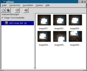 Abbildung 3: Mit gtkam steht auch ein Gtk-Tool zum Einlesen der Bilder zur Verfügung