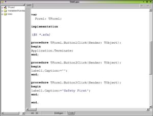 Abbildung 3: Der Quelltext-Editor von Kylix