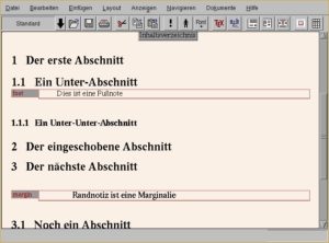 Abbildung 3: Inhaltsverzeichnis, Fußnote und Randnotiz