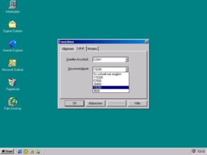 Abbildung 3: Da Win4Lin nur maximal 19200 Baud übertragen kann, muss der HotSync-Manager des Palm entsprechend umgestellt werden