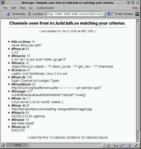 Abbildung 3: Suche nach Linux-Channels