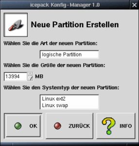Abbildung 3: Hier wird eine neue Partition angelegt