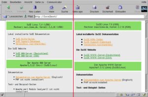 Abbildung 3: Dieselbe Stelle einer HTML-Seite, links mit der <custom name="span" custom:class="uielement" srcset=