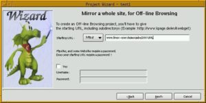 Abbildung 3: Hier wird dem KWebGet-Assistenten die Start-URL mitgeteilt