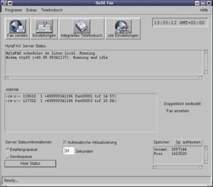 Abbildung 3: SuSE-Fax präsentiert sich sehr aufgeräumt und gesprächig. Die im Eingang aufgelisteten Faxe lassen sich per Doppelklick ansehen oder als TIFF-Datei speichern