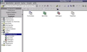 Abbildung 3: Die Datenbank wurde geöffnet. Beachten Sie, dass die Datenbank sowohl über den Desktop, als auch über den Explorer erreicht werden kann