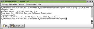 Abbildung 3: Das Programm wurde kompiliert (Kylix 3)