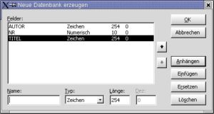 Abbildung 3: Eine Datenbank definieren