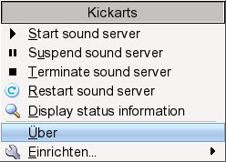 Abbildung 3: Das Kontext-Menü entpuppt sich als Kickarts' Schaltzentrale