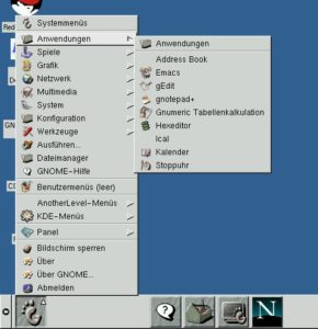 Abbildung 3: Start des Editors über die GNOME-StartleisteKDE und GNOME zusammen