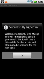Abbildung 3: Nach dem Login holt sich die App die Informationen zu Musik aus der Cloud.