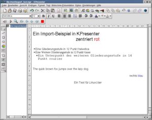 Abbildung 3a: Dieses Dokument in KPresenter…