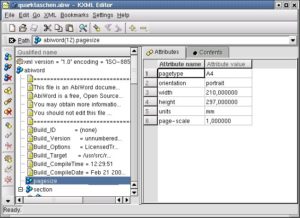 Abbildung 4: Eine AbiWord-Datei in KXMLEditor