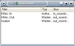 Abbildung 4: aRts unter Kontrolle mit der Audio-Manager-Ansicht