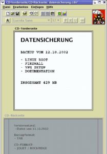 Abbildung 4: CD-Vorder- und Rückseite in der manuellen (Nach-)Bearbeitung