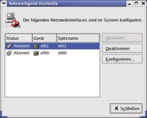 Abbildung 4: Die Netzwerkgerätekontrolle ermöglicht komfortables Aktivieren und Deaktivieren von Netzwerk-Devices. Das gilt z. B. auch für die Einwahl über ISDN