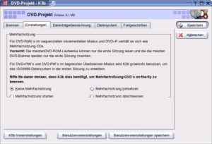 Abbildung 4: Nicht alle DVD-Laufwerke unterstützen Mehrfachsitzungen, da dieses Format außerhalb der offiziellen DVD-Spezifikationen liegt