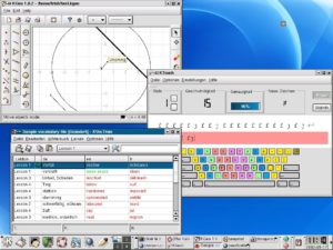 Abbildung 4: Edutainment in KDE: kgeo, kvoctrain und ktouch