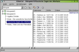 Abbildung 4: Die Ordnerstruktur auf der CD wird von KDiskCat übernommen