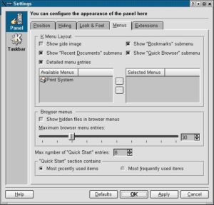 Abbildung 4: Der Menu-Tab vorher…