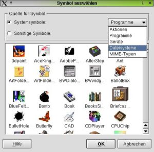 Abbildung 4: KDE bietet eine große Auswahl an Icons