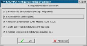 Abbildung 4: Welche Konfigurationsdaten sollen gespeichert werden?