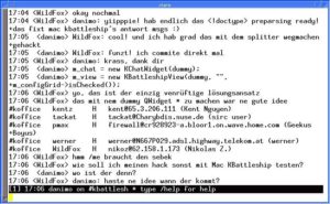 Abbildung 4: Diskussionen im #kbattleship-Channel