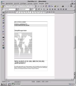 Abbildung 4: … und so die Importierte unter StarOffice.