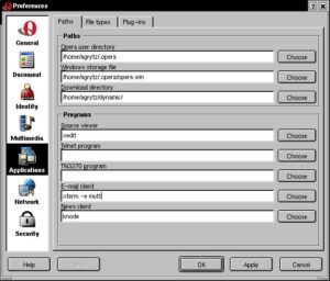Abbildung 4: Im Dialogfeld "File/preferences/Applications" tragen Sie einfach Ihre Lieblings-Clients für FTP, Telnet oder Mail ein