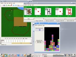Abbildung 4: Die neuen KDE-Spiele Kolf, Megami und Klickety