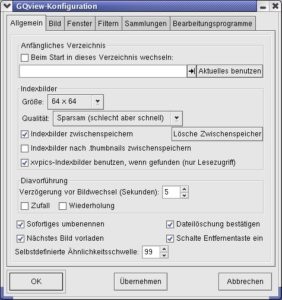 Abbildung 4: Die Einstellungsmöglichkeiten von GQView sind sehr umfangreich